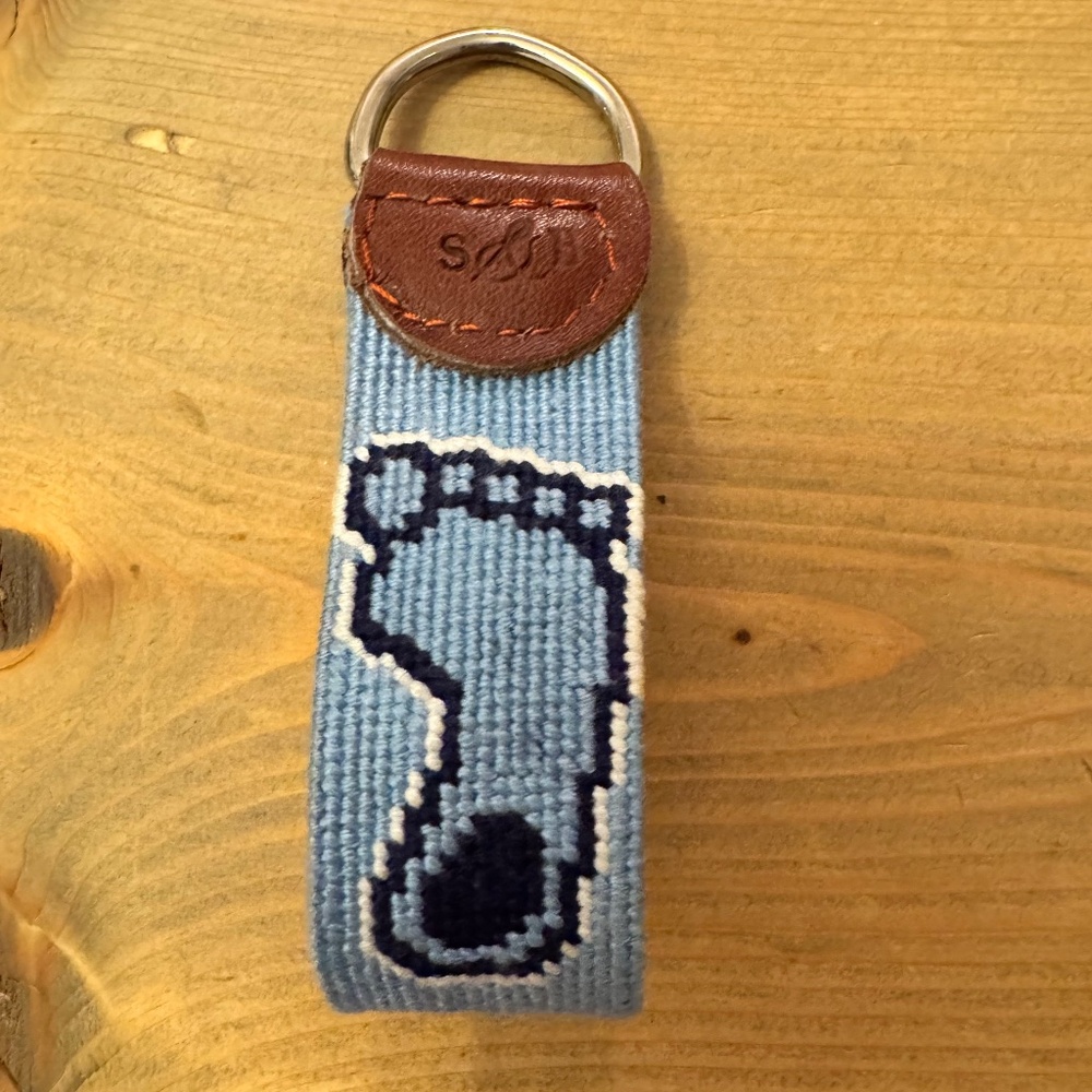 Smathers and Branson UNC Chapel Hill Tar Heel Needlepoint Key Ring